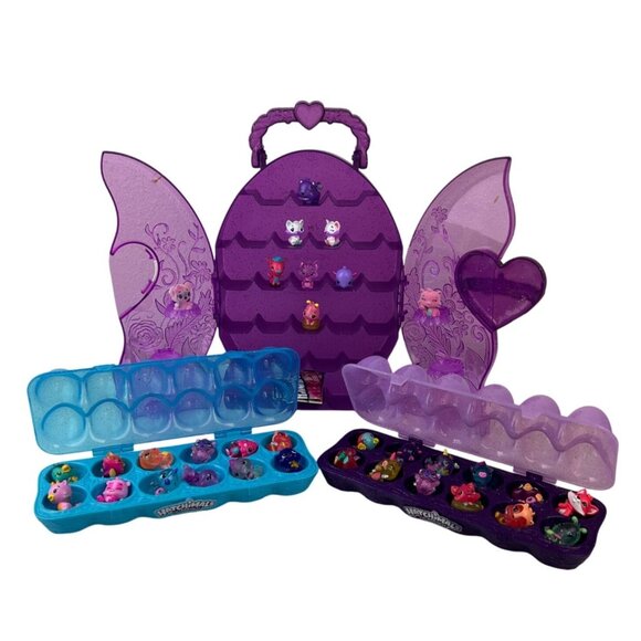 Hatchimal Lot 33 Figures 2 Egg Storage Containers 1 Lg Carrier Animal Toy Gift - Picture 1 of 16